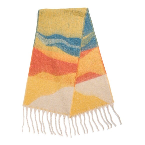 LULLA COLLECTION Yellow Chunky Tassels Cold Weather Scarf - Picture 2 of 2